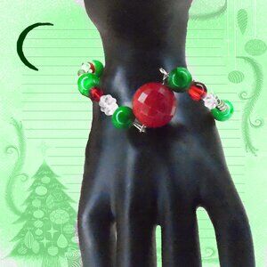 Holiday Bracelet NEW DESIGN! Christmas Jewelry OOAK Xmas Bangle